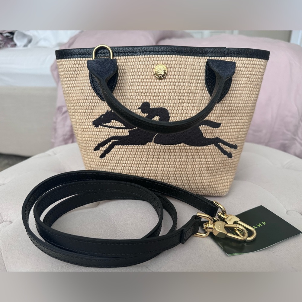 Longchamp Le Pliage Logo Mini Basket Tote Bag